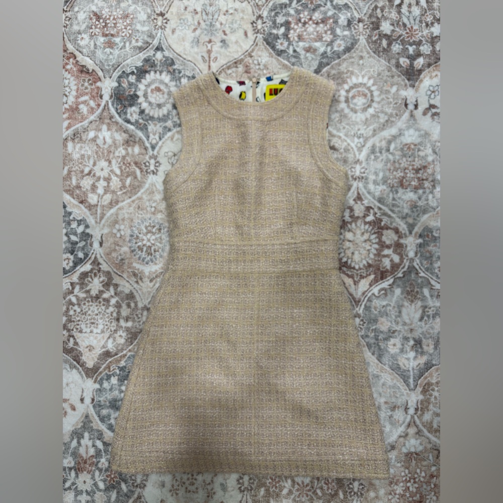 Lucky Brand Beige Textured Mini Dress